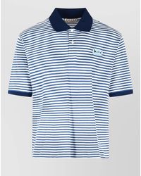Marni - Linen Blend Polo Shirt Striped Collar - Lyst