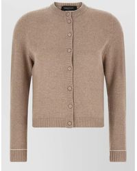 Fabiana Filippi - Wool Silk Cashmere Ribbed Long-Sleeve Cardigan - Lyst