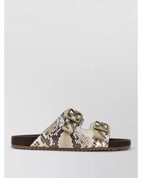 Burberry - Slides Animal Print Double Buckle Straps - Lyst