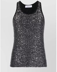 Fabiana Filippi - Sequin-Embellished Knitted Sleeveless Tank Top - Lyst