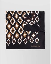 Lanvin - Silk Geometric Logo-Print Square Scarf - Lyst