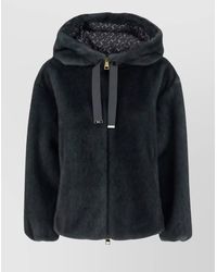 Herno - Faux Fur Hooded Bomber Jacket - Lyst