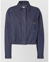 Fendi - Reversible Ff Denim Jacket Elastic Hem - Lyst