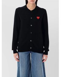 COMME DES GARÇONS PLAY - Wool Slim-Fit Crewneck Cardigan - Lyst
