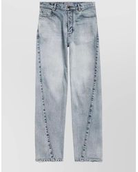 Balenciaga - High Waist Light Wash Wide Leg Denim - Lyst