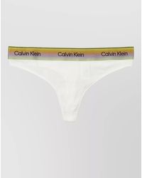 Calvin Klein - Logo Thong Low Rise Elastic Band - Lyst
