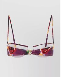 Reina Olga - Floral Print Stretch Nylon Bikini Top - Lyst
