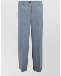 P.A.R.O.S.H. - High Waist Trousers Belt Loops Wide Leg - Lyst
