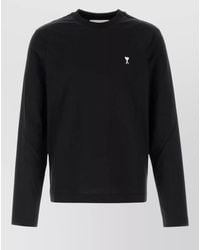 Ami Paris - Cotton Long Sleeve T Shirt Regular Fit - Lyst