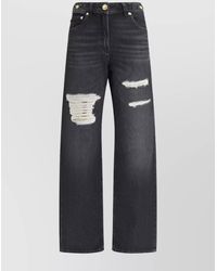 Versace - Denim Cutout High-Rise Wide-Leg Jeans - Lyst