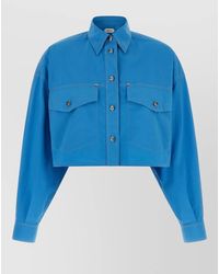 Versace - Medusa Button Cropped Shirt Jacket Long Sleeves - Lyst