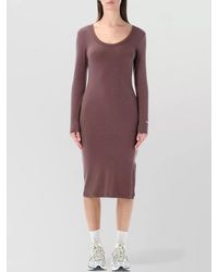 Nike - Ribbed Slim-Fit Long-Sleeve Midi Dress - Lyst
