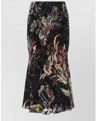 Etro - High Waist Midi Skirt Floral Pattern - Lyst