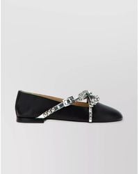 Mach & Mach - Leather Crystal Studs Ballerina Shoes - Lyst