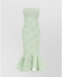 ROTATE BIRGER CHRISTENSEN - Floral Mesh Midi Dress Flared Hem - Lyst