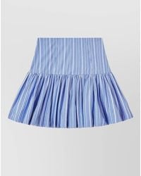 Ganni - Organic Cotton Striped High Waist Mini Skirt - Lyst