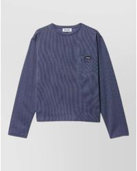Miu Miu - Striped Jacquard Jersey Long-Sleeve T-Shirt - Lyst