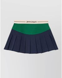 Palm Angels - Logo Detail Curved Pleated Midi Skirt - Lyst