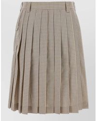 Miu Miu - Nylon Blend Skirt Belt Loops Buttons Pleats - Lyst