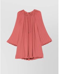 Lanvin - Ruffled Long Sleeve Mini Dress - Lyst