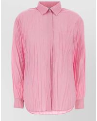 Moschino - Jersey Shirt Long Sleeves Textured Fabric Buttons - Lyst