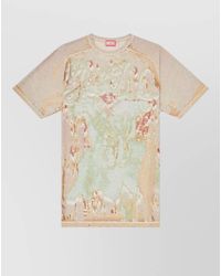 DIESEL - Nylon Silk Blend Graphic Print T Shirt - Lyst