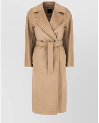 Weekend by Maxmara - Long Length Belted Coat With Notched Lapels - Lyst