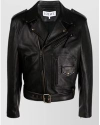 Loewe - Biker Jacket Regular Fit Lapel Collar Belt - Lyst