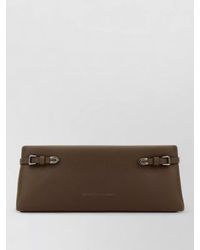 Brunello Cucinelli - Leather Clutch Bag Rectangular Shape Buckle - Lyst