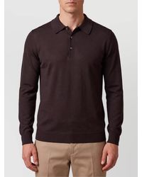 John Smedley - Merino Wool Long-Sleeve Polo Shirt - Lyst