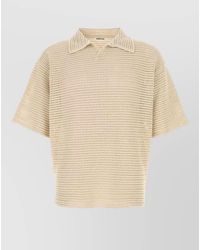 AURALEE - Crochet Polo Shirt Short Sleeves Open Knit - Lyst