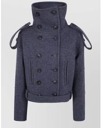 7 For All Mankind - Virgin Wool Double-Breasted Short Coat - Lyst