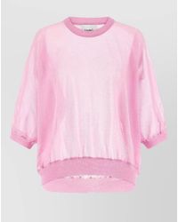 Nude - Semi Sheer Cotton Crew Neck Sweater - Lyst