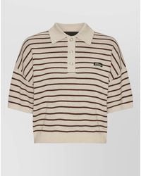 ROTATE BIRGER CHRISTENSEN - Striped Knit Polo Top - Lyst