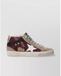 Golden Goose - Leather Glitter High-Top Sneakers - Lyst