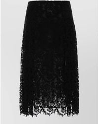 Fendi - Lace Flared Pleated Midi Skirt - Lyst