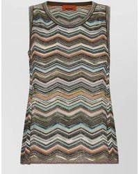 Missoni - Zigzag Knit Sleeveless Round Neck Top - Lyst
