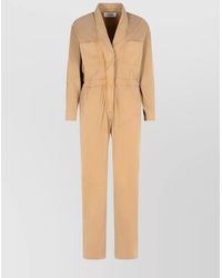 Isabel Marant - Cotton Jumpsuit With Button Cuffs And Elastic Waistband - Lyst