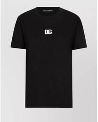 Dolce & Gabbana - Ribbed Round Neck Short Sleeve T-Shirt - Lyst