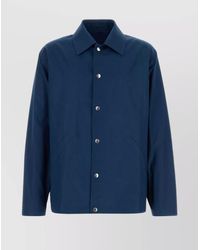 Jil Sander - Cotton Windbreaker With Collared Neck And Front Pockets - Lyst
