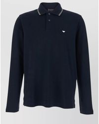 Emporio Armani - Long Sleeve Polo Shirt Logo Detail - Lyst