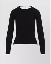 Courreges - Ribbed Slim-Fit Long-Sleeve Open-Back Knitted Top - Lyst