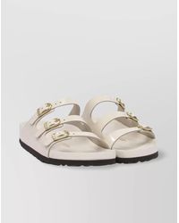 Birkenstock - Triple Buckle Open Toe Flat Sole Sandals - Lyst