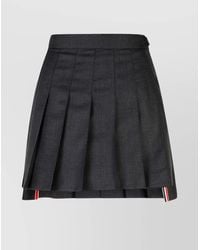 Thom Browne - Wool Pleated High-Low Mini Skirt - Lyst