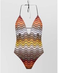 Missoni - Halter Neck One Piece Swimsuit Zigzag Pattern - Lyst