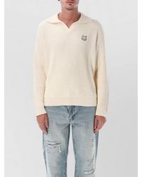 Maison Kitsuné - Cotton Ribbed Polo Jumper - Lyst