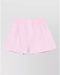 Balenciaga - Striped Cotton Knee-Length Shorts - Lyst