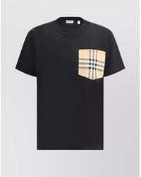 Burberry - Cotton Check Pocket Short Sleeve T-Shirt - Lyst
