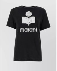 Isabel Marant - Linen Logo Print Short Sleeve T-Shirt - Lyst