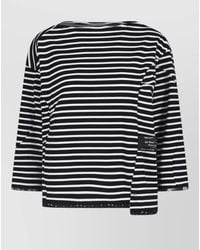 Undercover - Crew Neck Top Three Quarter Sleeves Stripes Patch - Lyst
